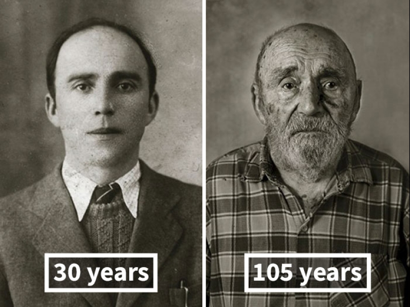 "Faces of the Century": centenarians in their youth and now