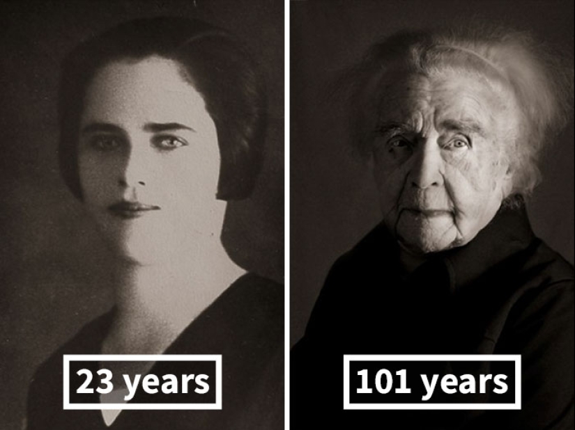 "Faces of the Century": centenarians in their youth and now