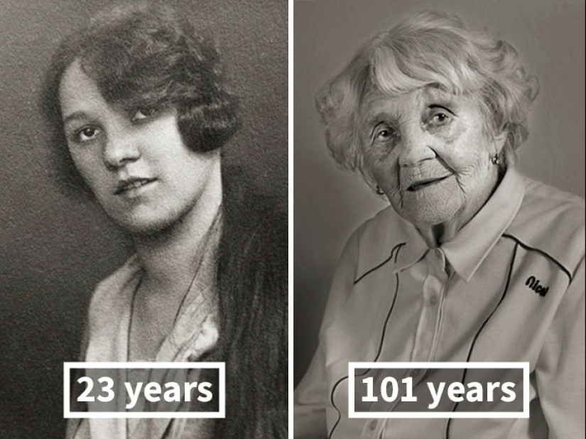 "Faces of the Century": centenarians in their youth and now