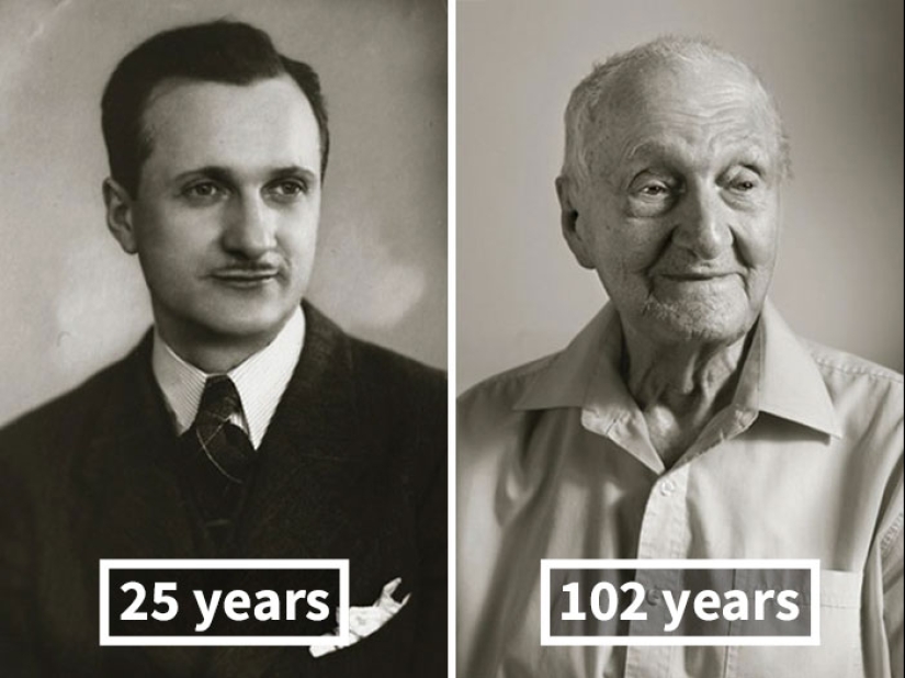 "Faces of the Century": centenarians in their youth and now