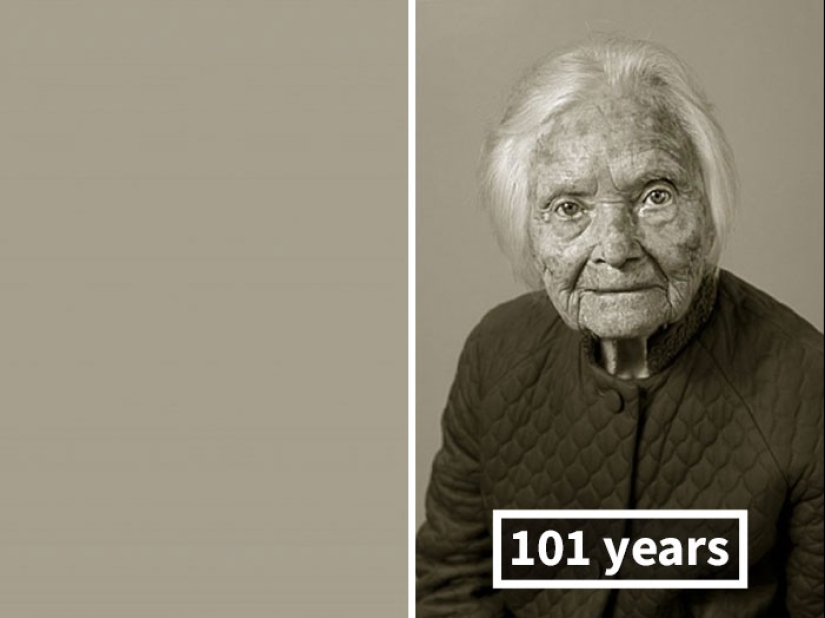 "Faces of the Century": centenarians in their youth and now