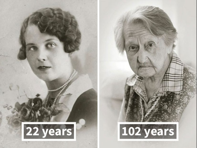 "Faces of the Century": centenarians in their youth and now