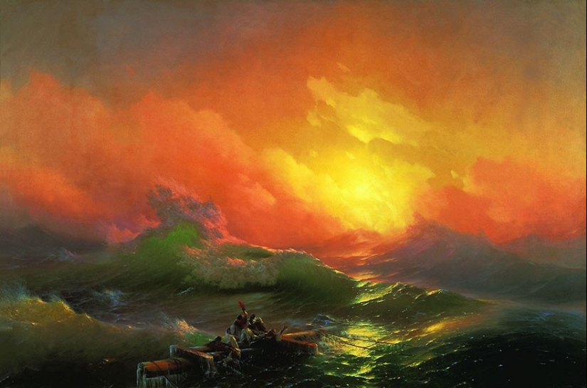 Fantastic luminous waves from a Russian marine artist of the XIX century