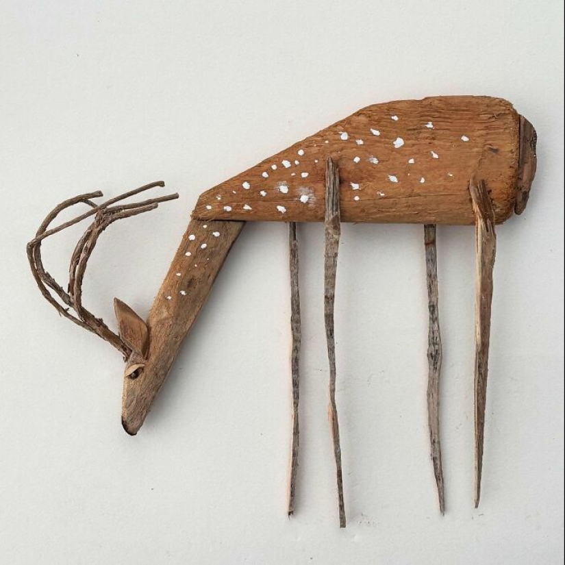 Fascinantes esculturas de animales hechas de madera a la deriva, de Kirsty Elson