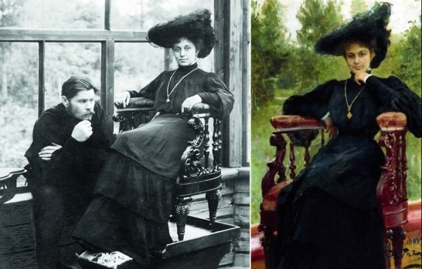 Find 10 differences: contemporaries of Repin in his portraits and in life