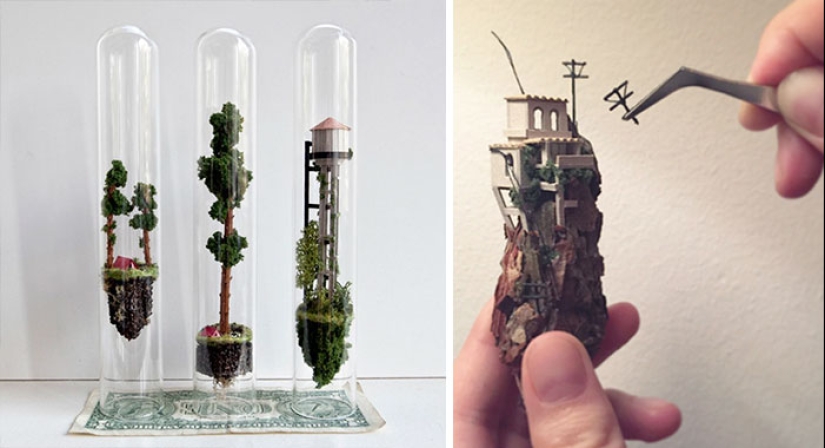 Floating worlds in a test tube from a Dutch artist