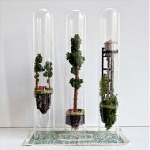 Floating worlds in a test tube from a Dutch artist