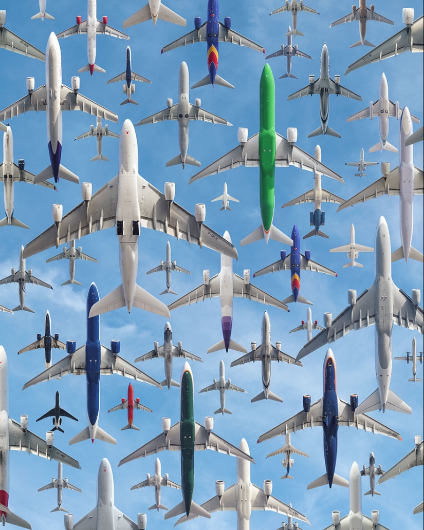 Flocks of iron birds: what traffic flows look like at airports around the world