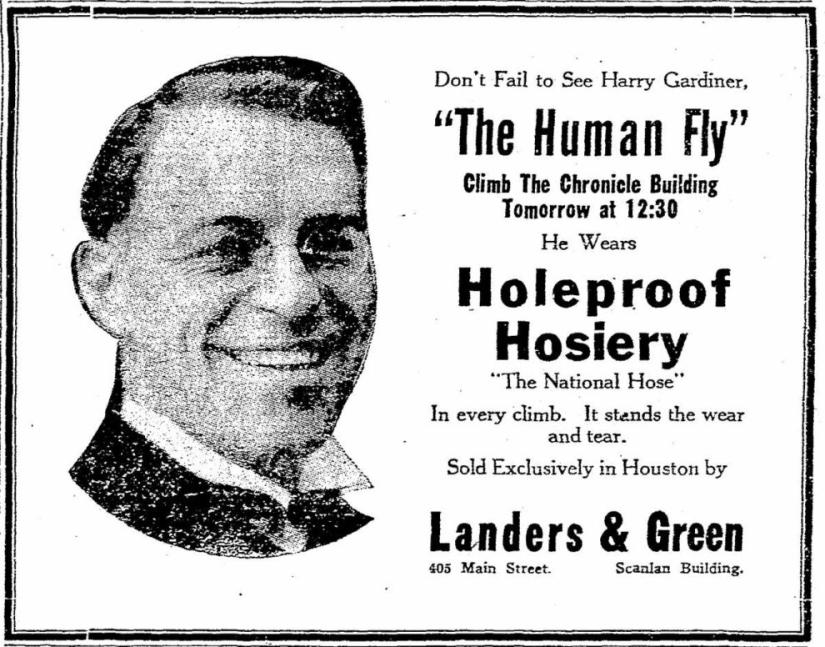 "Fly Man" Harry Gardiner, que conquistó 700 rascacielos sin seguro