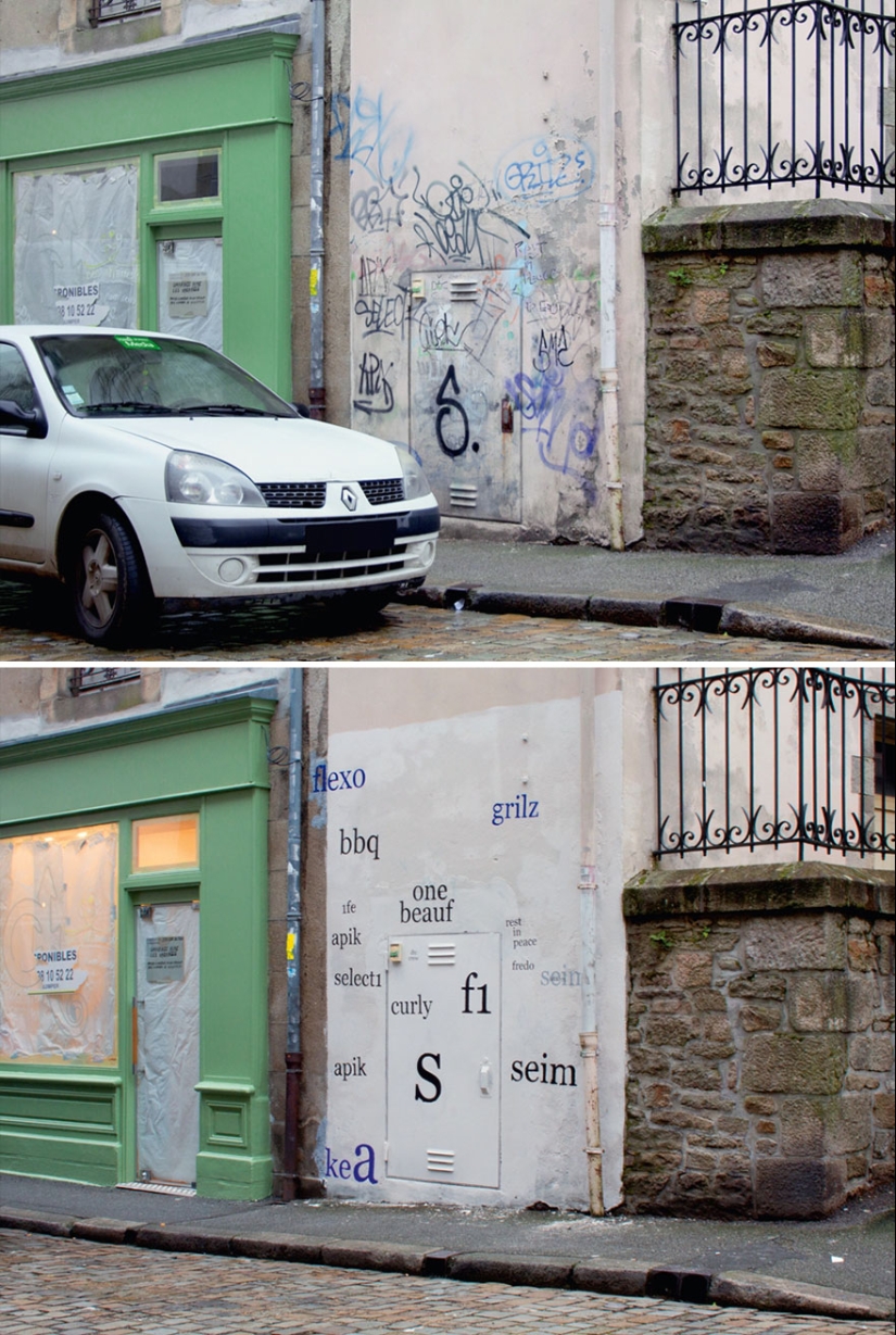 French artist fixes ugly graffiti