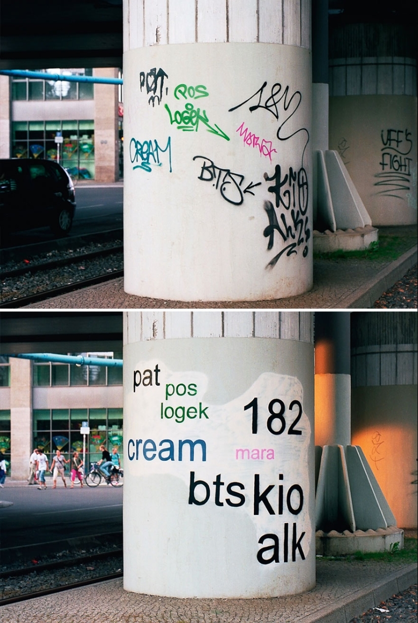 French artist fixes ugly graffiti