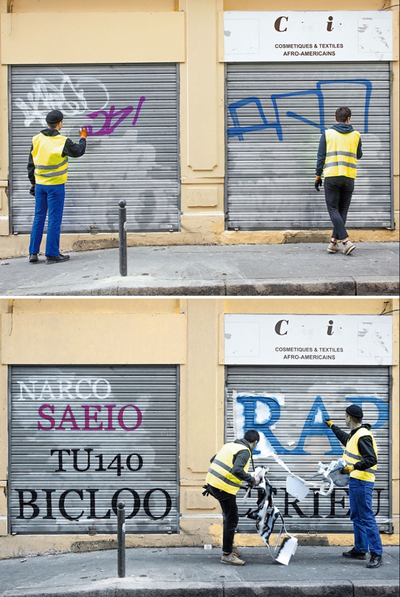 French artist fixes ugly graffiti