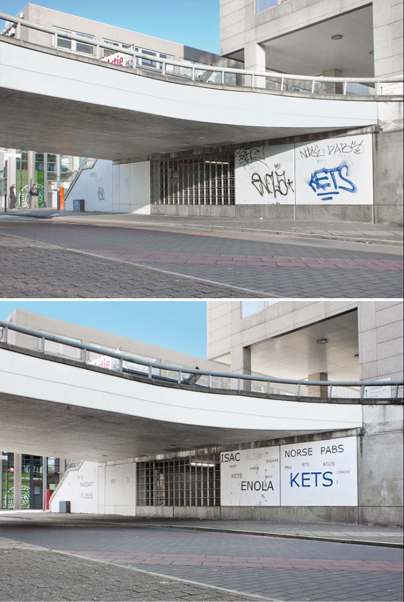 French artist fixes ugly graffiti