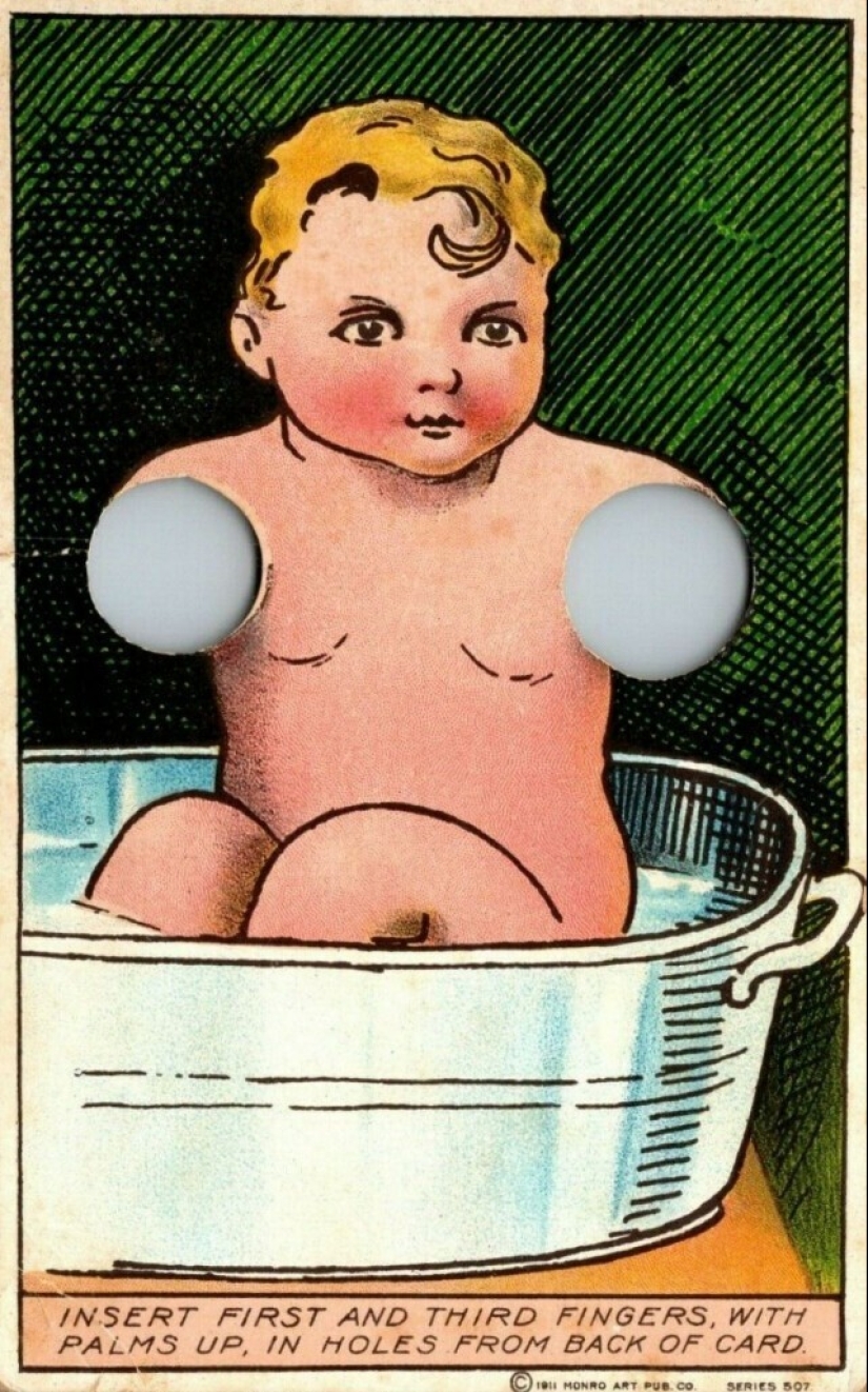 Fun from a century ago: Strange interactive Postcards with finger holes