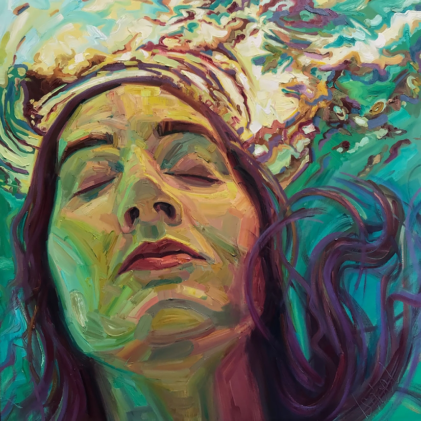 Girl in the water: summer paintings by California artist Isabelle Emrich