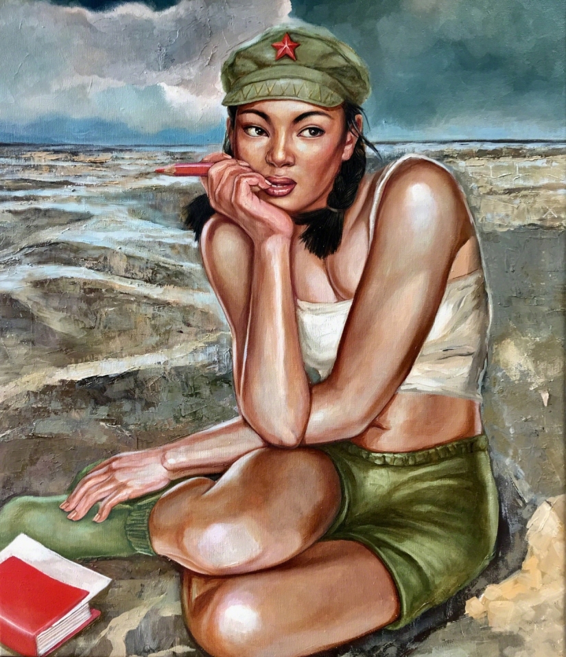 Girls in the army: sexual painting of Hu Ming