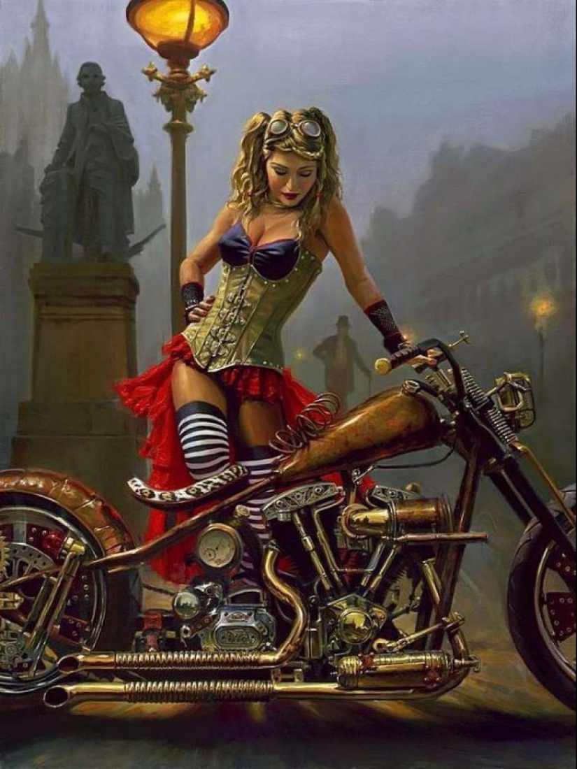 God Moto art David UHL and his beauty Harley-Davidson