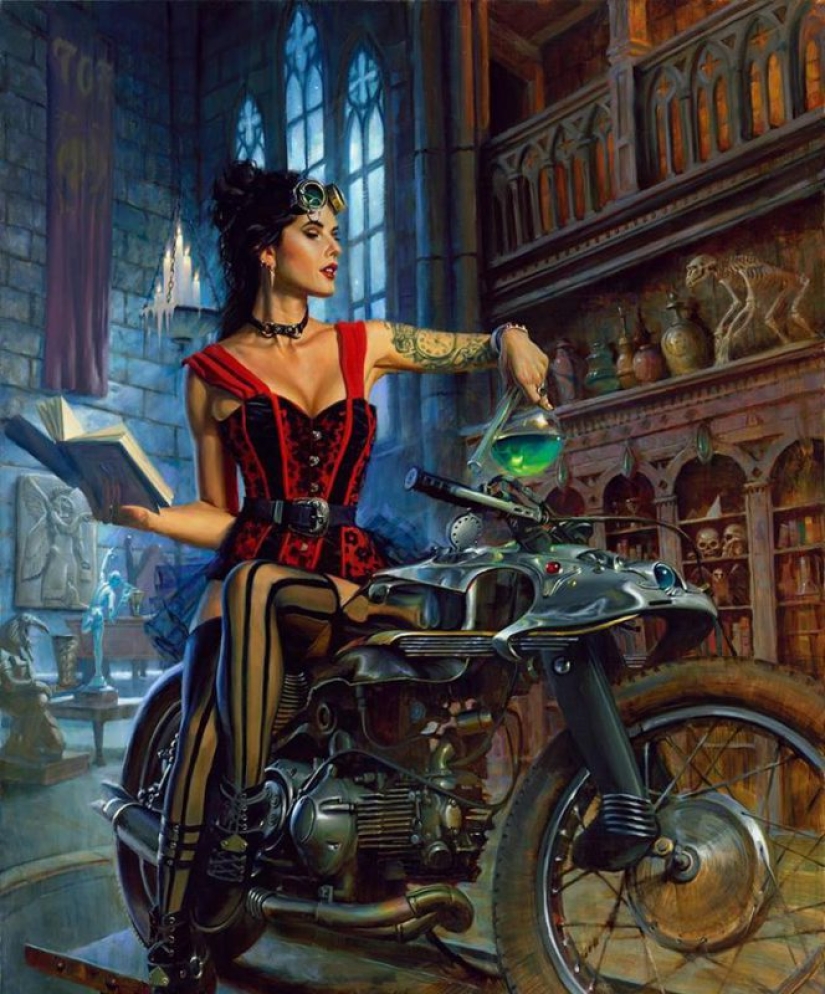 God Moto art David UHL and his beauty Harley-Davidson