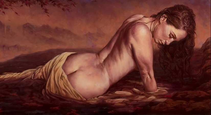 Guerreros y Princesas desnudos de los Mundos del artista Michael S. Hayes