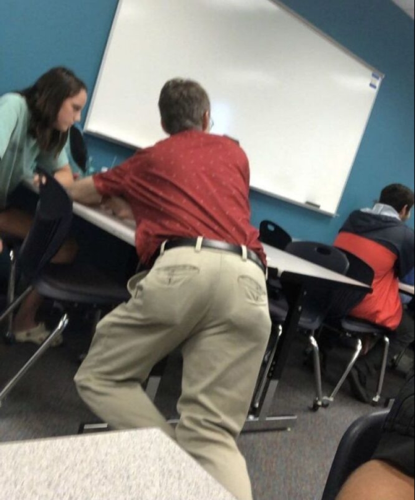 Higher Geometry: strange poses of teachers