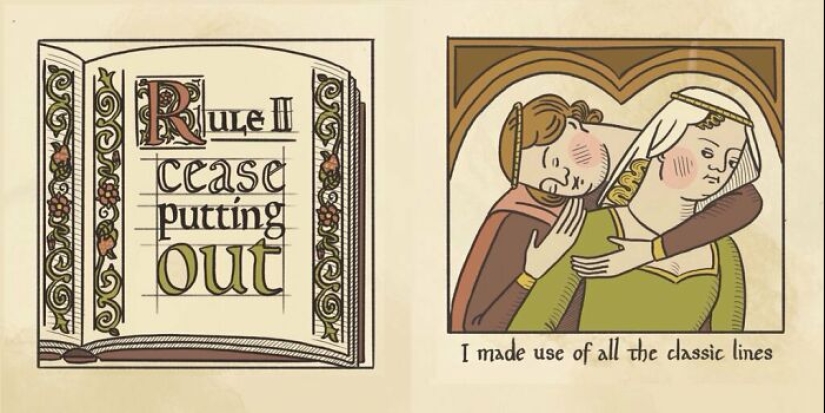 Hilarious Mix Of Modern Romance And Medieval Elegance Translated Into Comic, By This Artist