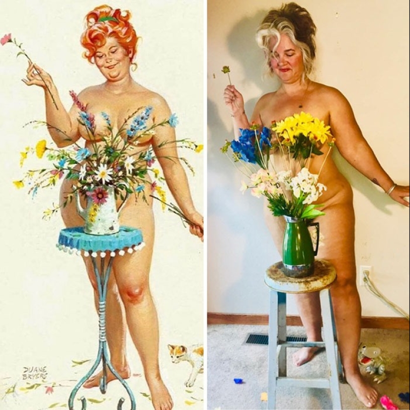 Hilda de lujo en una interpretación moderna: una mujer recreó las imágenes de la famosa BBW pin-up de los años 50