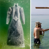 How a black dress turned into a salty sculpture at the bottom of the sea