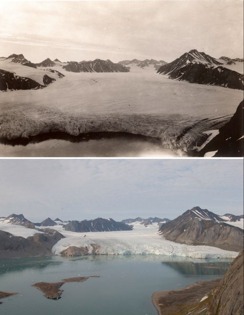 How the Arctic is melting: an impressive comparison of the frames of the XX century and modern