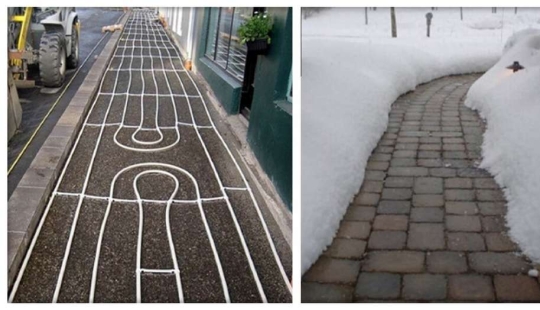 How the sidewalks are heated in Iceland