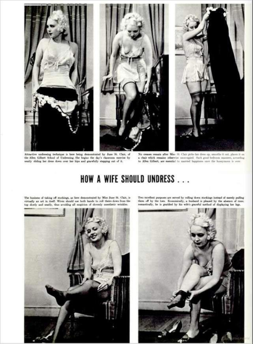 How to undress in front of her husband: a 1937 guide that will be useful for modern women