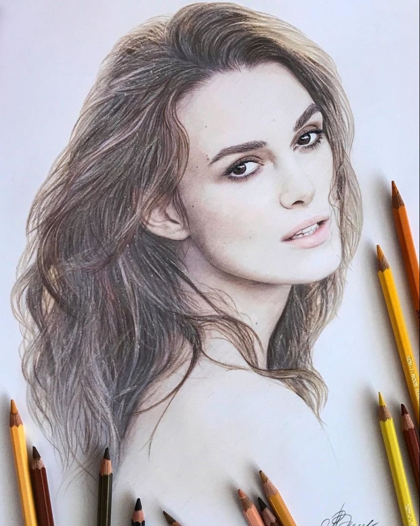 Hyperrealistic dibujos con lápices de colores de Lena Litvina