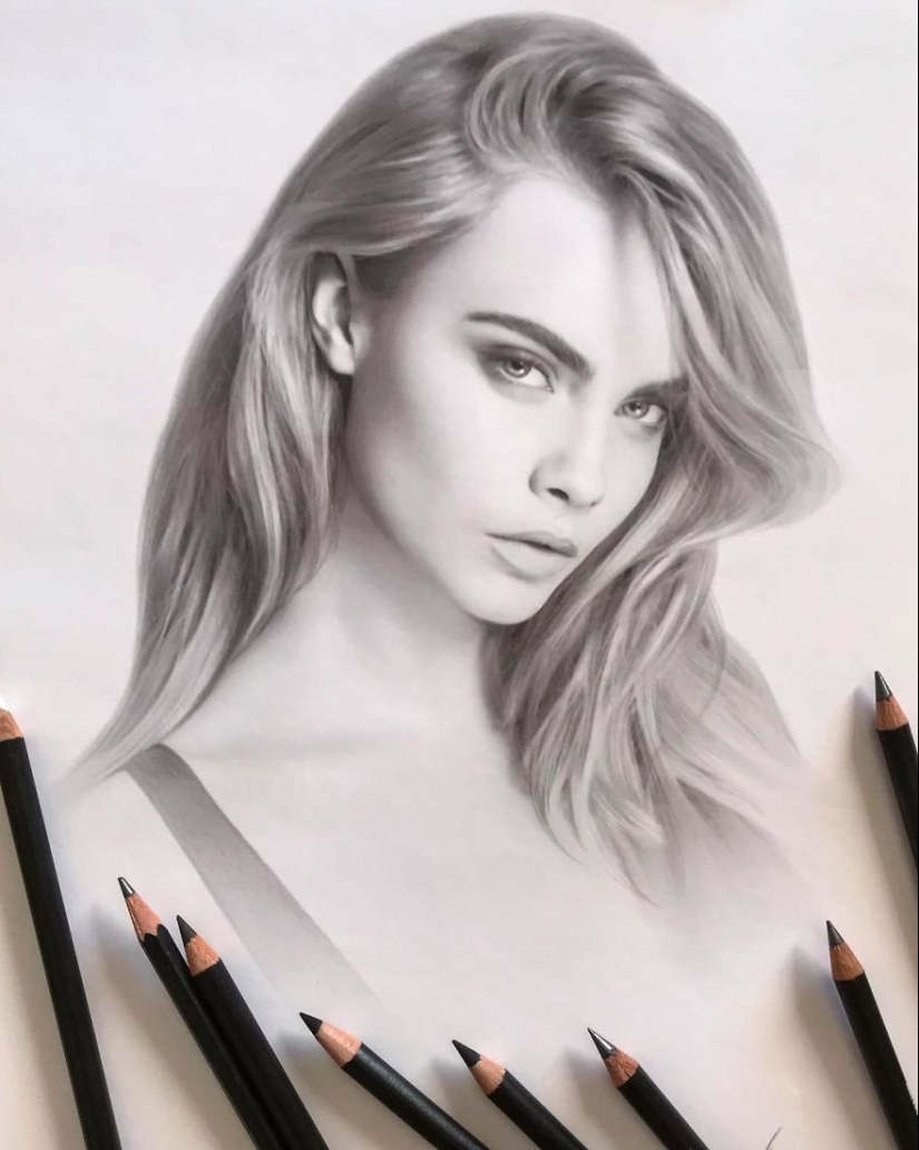 Hyperrealistic dibujos con lápices de colores de Lena Litvina