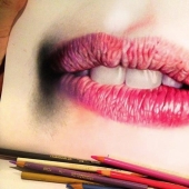 Hyperrealistic drawings by Morgan Davidson in colored pencils