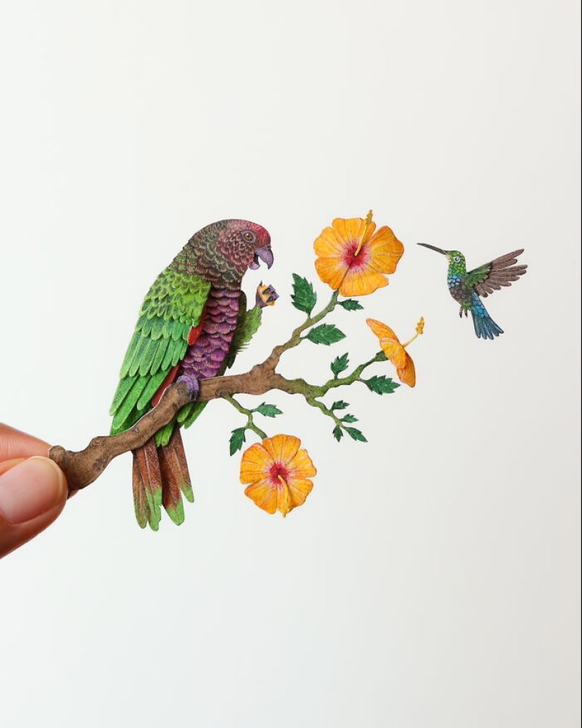 I Create Paper Art, And Here’s My Collection Of 20 Miniature Parrots