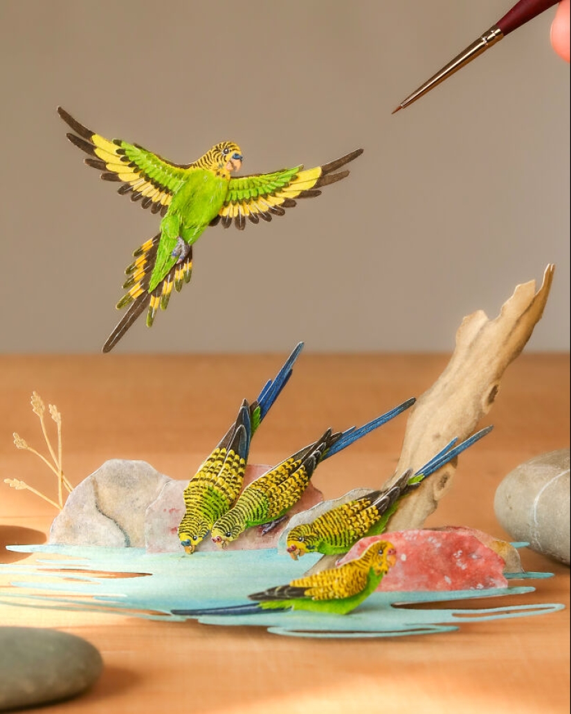 I Create Paper Art, And Here’s My Collection Of 20 Miniature Parrots