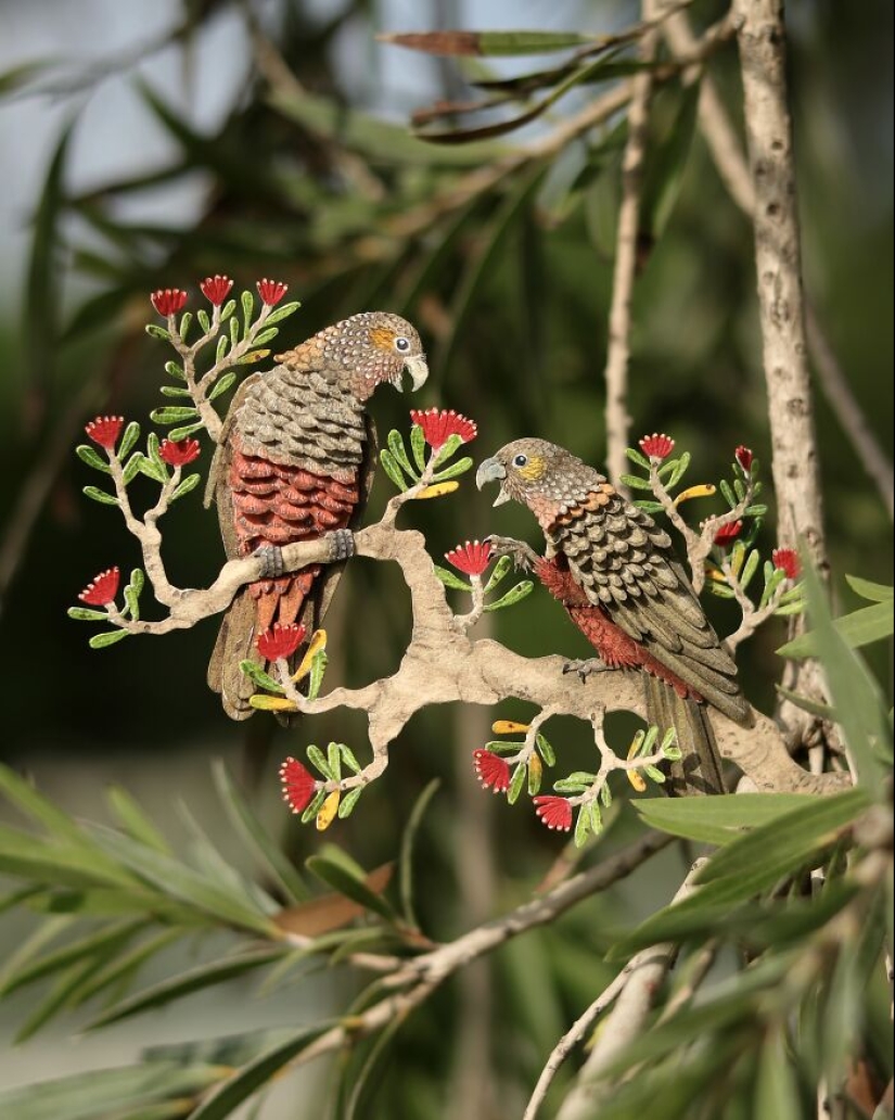 I Create Paper Art, And Here’s My Collection Of 20 Miniature Parrots