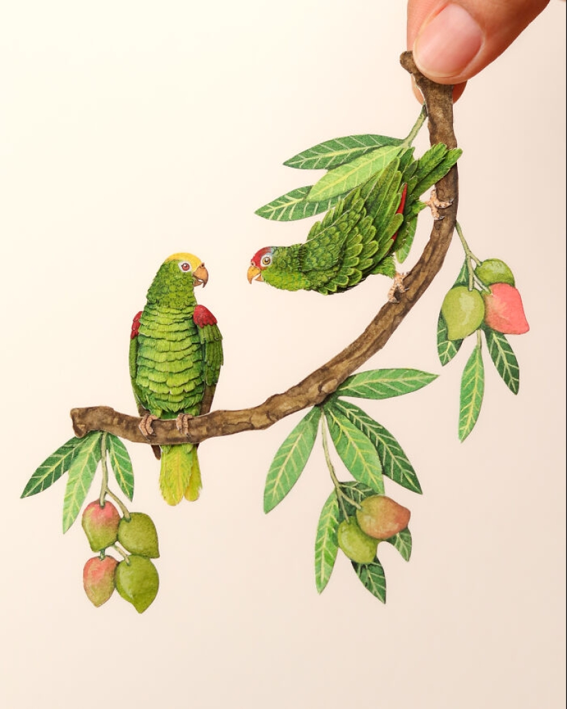 I Create Paper Art, And Here’s My Collection Of 20 Miniature Parrots