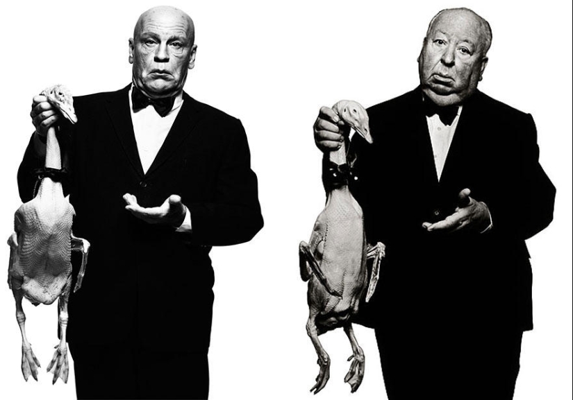 Iconic photos without photoshop performed by John Malkovich