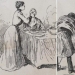 Illustration from magazine of the late 19th century: "how to behave As a good wife"