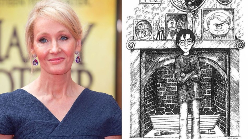 Illustrations by J.K. Rowling herself for the Harry Potter books