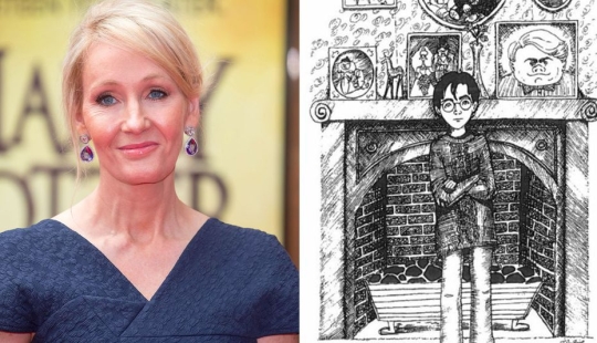 Illustrations by J.K. Rowling herself for the Harry Potter books