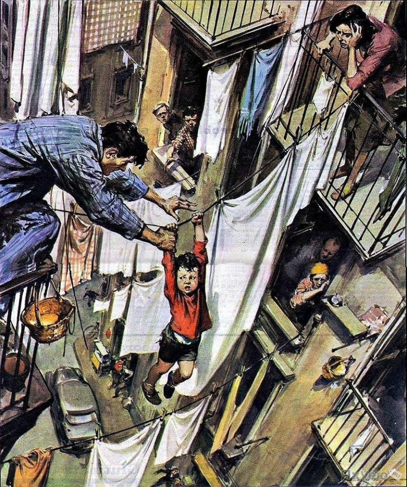 Illustrations by the master of stress and disaster Walter Molino