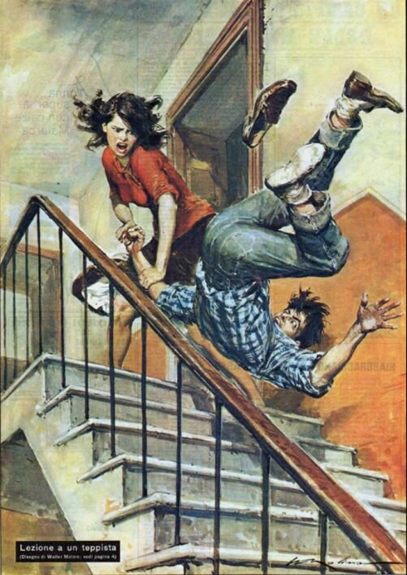 Illustrations by the master of stress and disaster Walter Molino