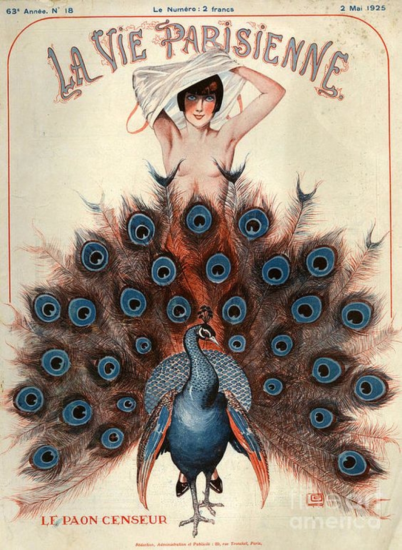 Illustrations of the legendary magazine La Vie Parisienne with a touch of eroticism in the Art Nouveau style