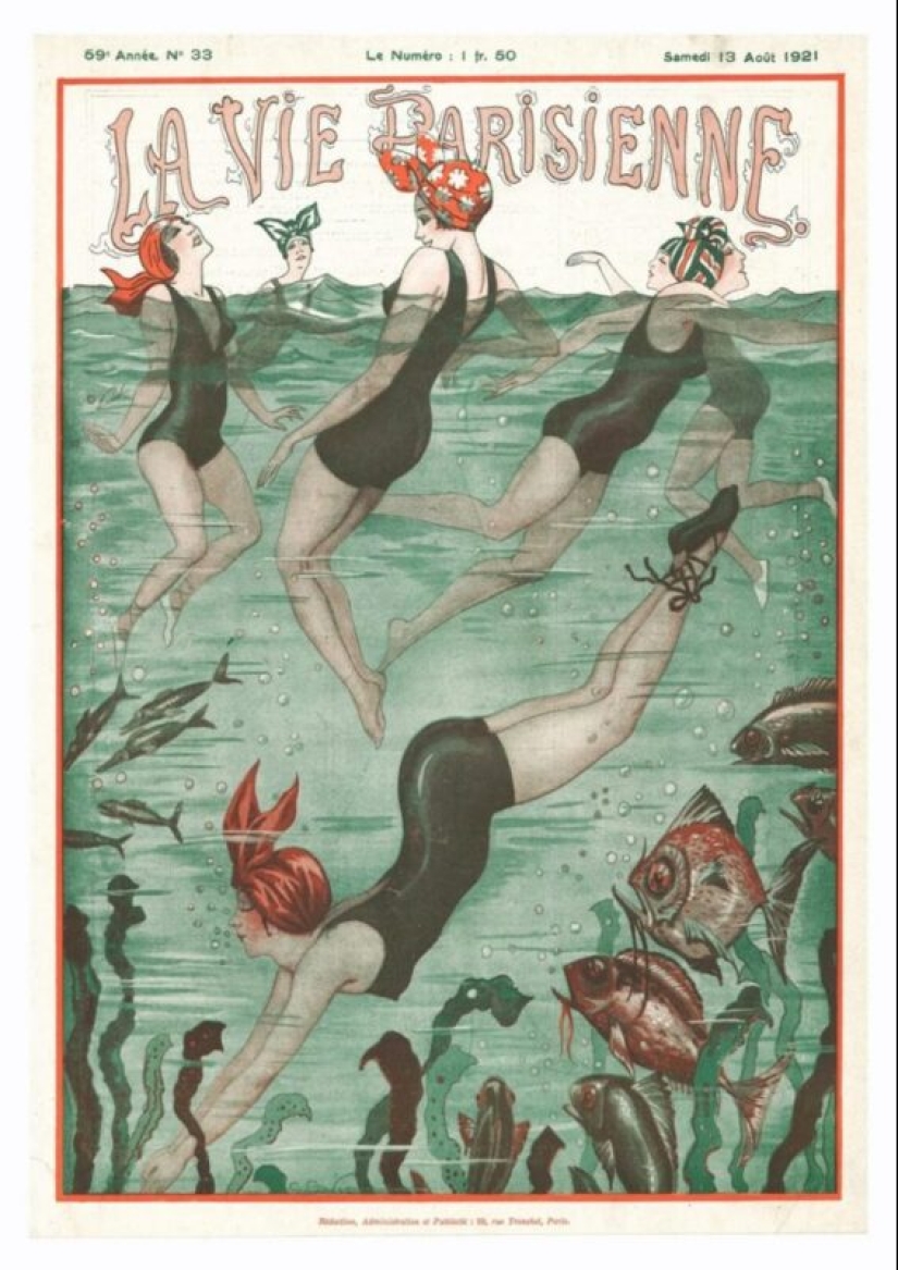 Illustrations of the legendary magazine La Vie Parisienne with a touch of eroticism in the Art Nouveau style