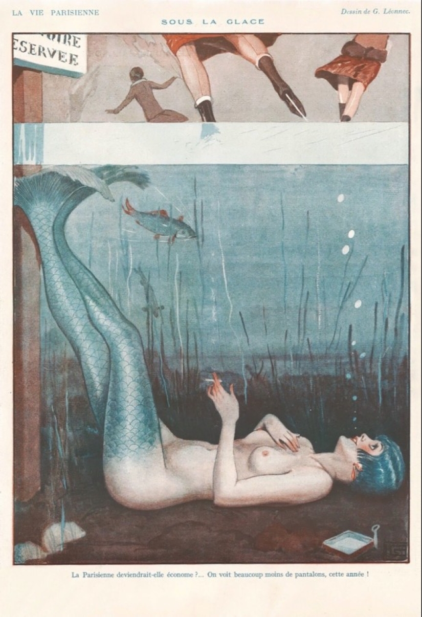 Illustrations of the legendary magazine La Vie Parisienne with a touch of eroticism in the Art Nouveau style