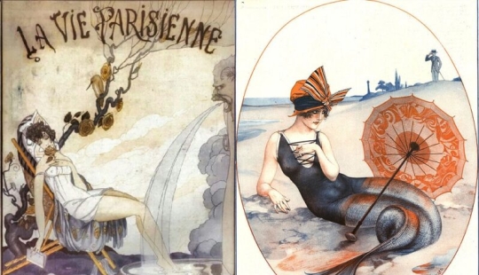 Illustrations of the legendary magazine La Vie Parisienne with a touch of eroticism in the Art Nouveau style