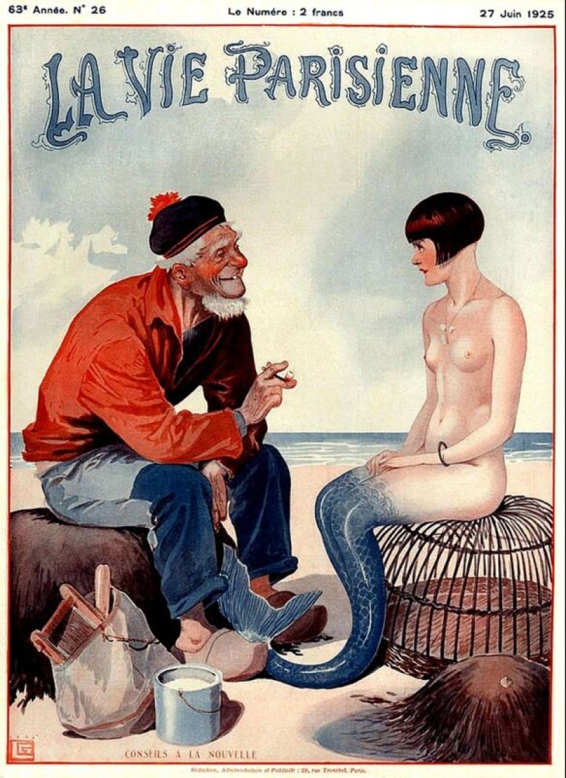 Illustrations of the legendary magazine La Vie Parisienne with a touch of eroticism in the Art Nouveau style