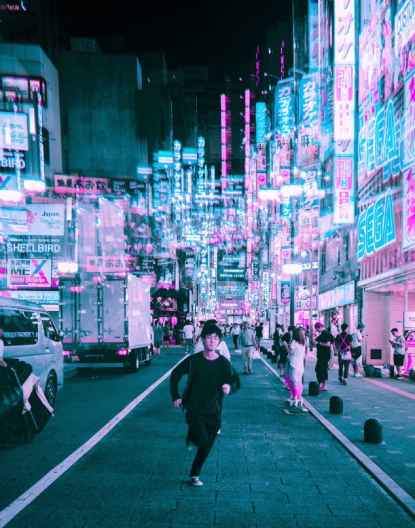 Images of Tokyo and Seoul through fractal filters