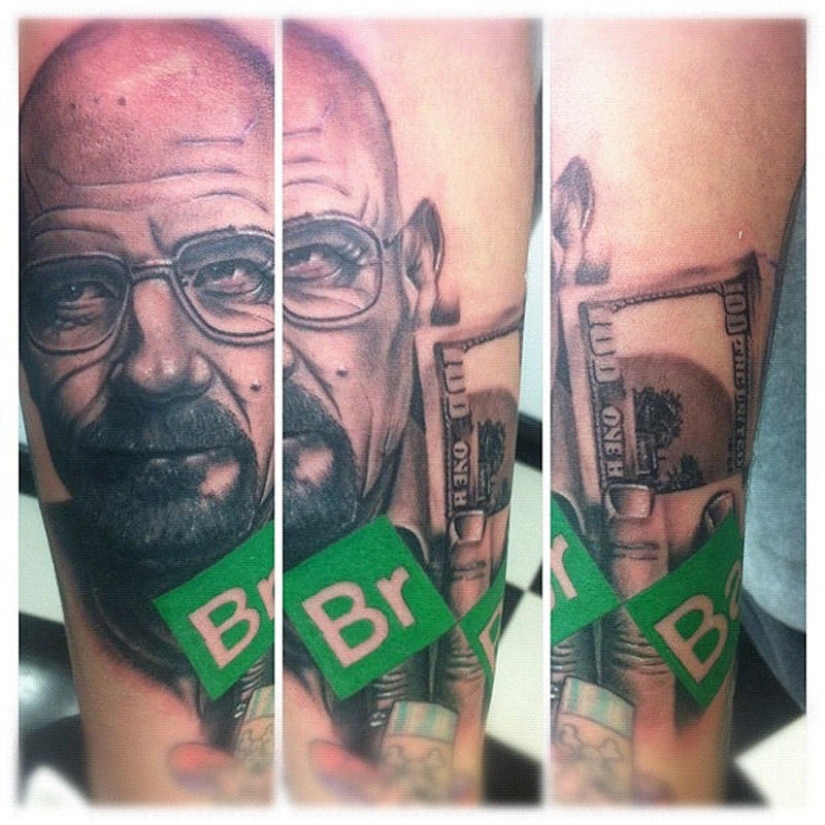 Incredibly realistic Walter White tattoos